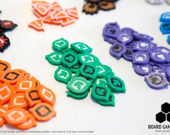 Dragon Eclipse compatible Token Set | 120 Epic Tokens for Elements, Damage & Essence | Board Game Accessory