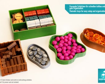 Everdell Accessory Trays with lid for resources and token - Unofficial