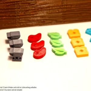 Plastic token set for Flamecraft 210 pcs.