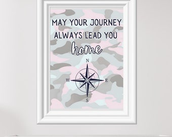 Pink Camo Compass Baby Art, Outdoorsman Nursery Decor (Digital Art)
