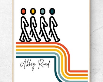 The Beatles Abbey Road Retro Art Print (Digital File)