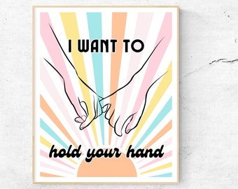 The Beatles 'I Want to Hold Your Hand' Lyric Art Print (Digital Download)