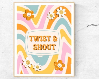 The Beatles 'Twist & Shout' Groovy Retro Art Print (Digital Download)