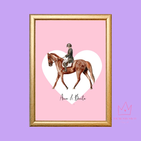 Pferd und Reiter Malerei, Wandkust, Druck, Personalisiert, Jockey, Cavallo e Fantino, Poster Personalizzato, Horse and Rider, Personalised