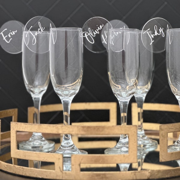 Personalized Acrylic Wine Glass Tag Etsy