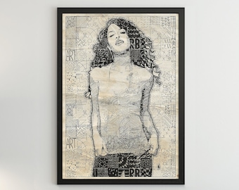 Aaliyah Poster | Doodle Art Print | Aaliyah Fan Art
