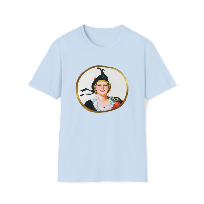 Eksportuj „A” Szkocka Lassie Vintage Retro Kanadyjska Koszulka z Logo Unisex Softstyle zdjęcie 4
