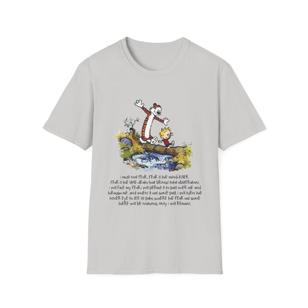 Calvin and Hobbes / Litany Against Fear - Dune -  Unisex Softstyle T-Shirt