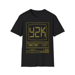 Y2K Retro Unisex T-Shirt, Year 2000 Millennial Vintage Tee, 90s Softstyle Shirt, Hipster Clothing, Throwback Graphic Top image 1