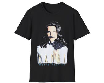90s Yanni Music Across Borders World Tour T-shirt. Vintage 1995