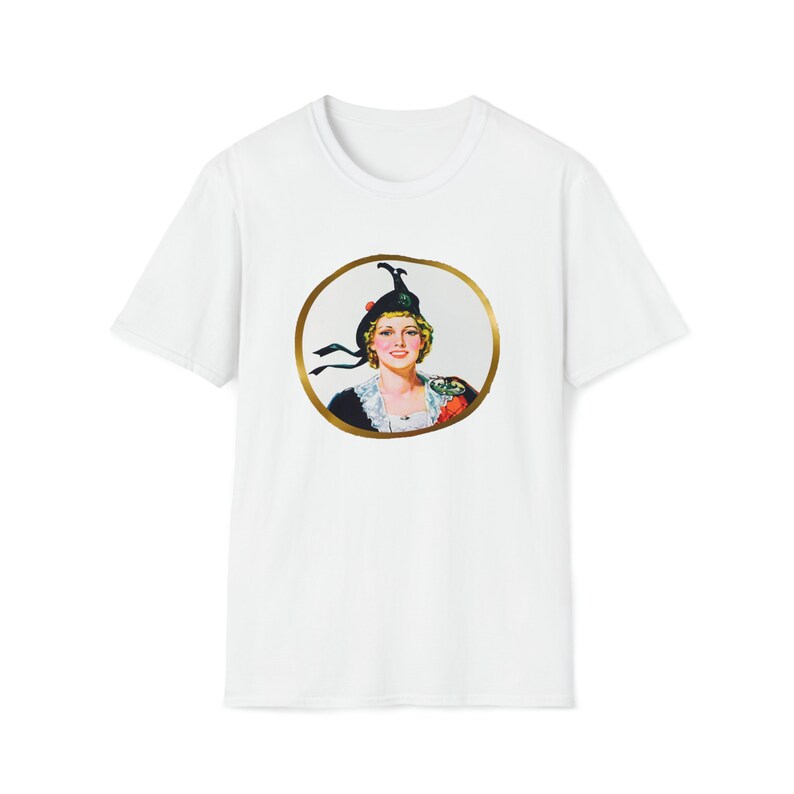 Eksportuj „A” Szkocka Lassie Vintage Retro Kanadyjska Koszulka z Logo Unisex Softstyle zdjęcie 9