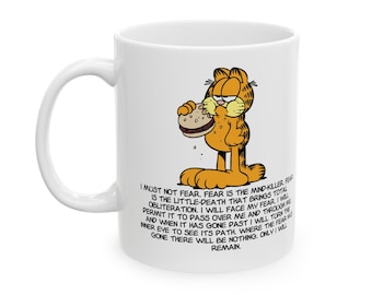 Garfield Hamburger/Litany Against Fear Coffee Mug - Dune