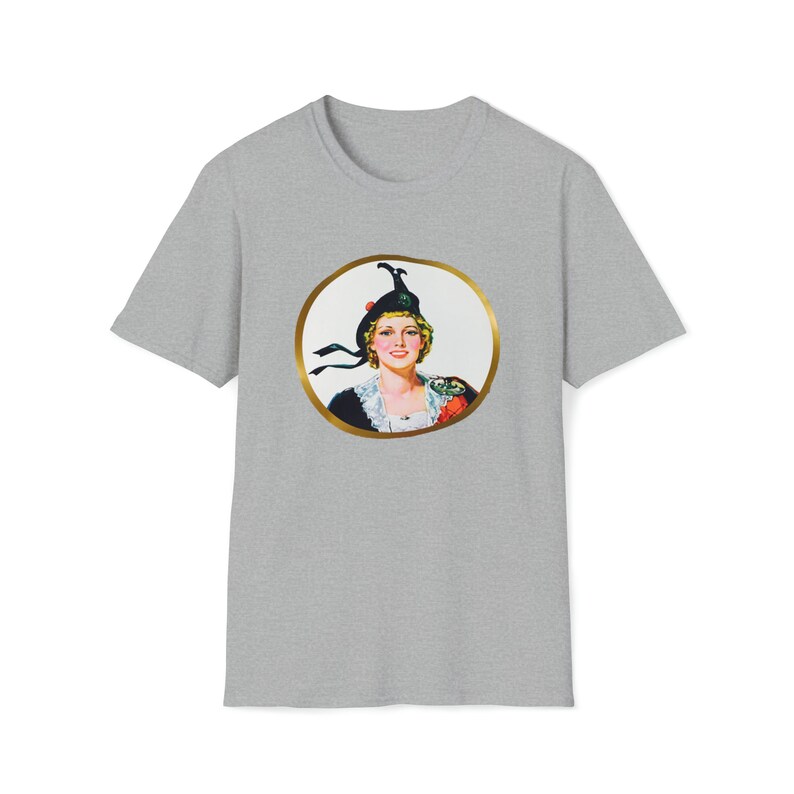 Eksportuj „A” Szkocka Lassie Vintage Retro Kanadyjska Koszulka z Logo Unisex Softstyle zdjęcie 8