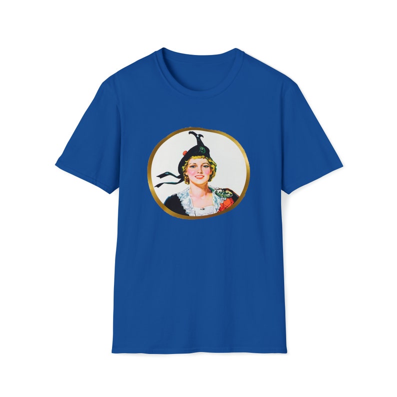 Eksportuj „A” Szkocka Lassie Vintage Retro Kanadyjska Koszulka z Logo Unisex Softstyle zdjęcie 7