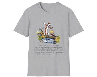 Koszulka unisex Calvin i Hobbes Litania Przeciw Strachowi, koszulka, koszulka z grafiką, prezent dla miłośnika książek