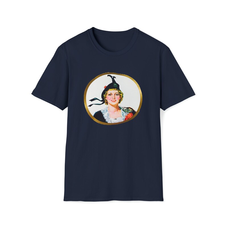 Eksportuj „A” Szkocka Lassie Vintage Retro Kanadyjska Koszulka z Logo Unisex Softstyle zdjęcie 5