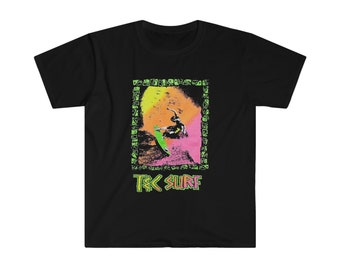 Tec Surf - T-shirt unisexe fluo fluo vintage des années 90