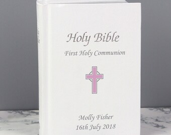 Personalised Pink Cross Bible | The Best Christening Gift