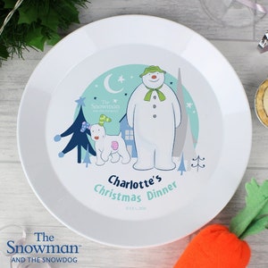 Personalised The Snowman and the Snowdog Plastic Plate | Christmas Child's Gift 画像 2
