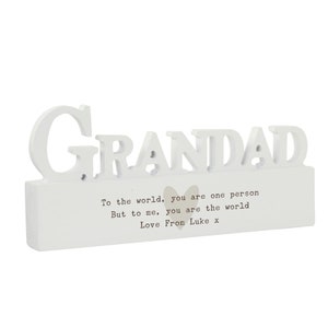 Personalised Free Text Heart Wooden Grandad Ornament | Personalised Keepsake Gift image 4