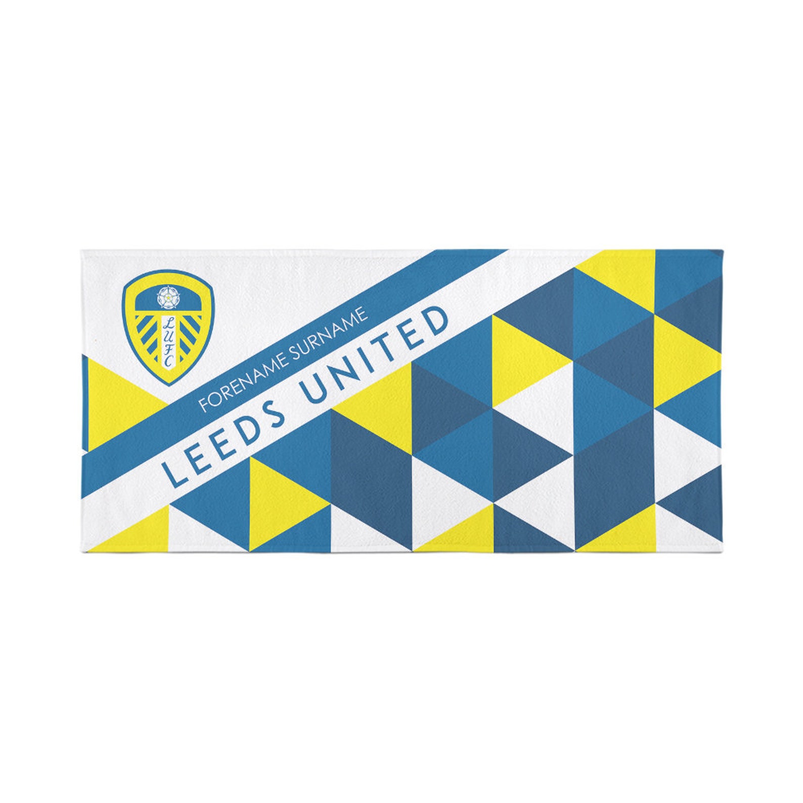 Personalised Leeds United Fc Geometric Beach Towel 80cm X Etsy UK