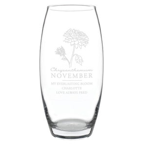 Personalised November Birth Flower Bullet Vase | Flower Gift image 9