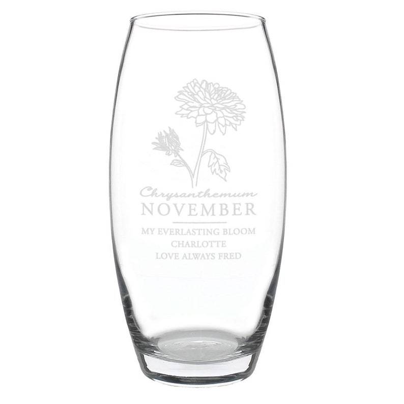 Personalised November Birth Flower Bullet Vase | Flower Gift image 9