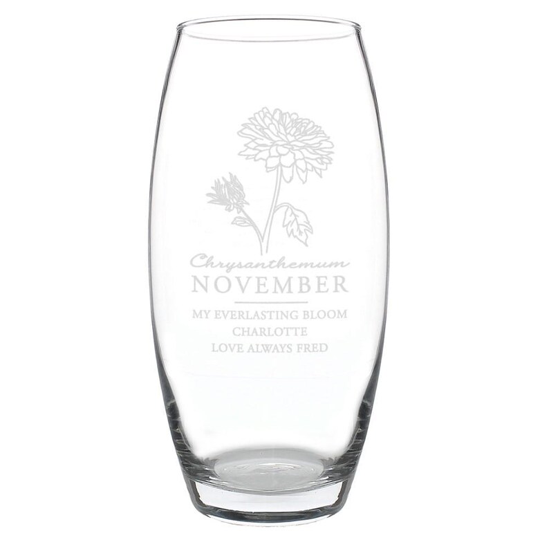 Personalised November Birth Flower Bullet Vase | Flower Gift image 5