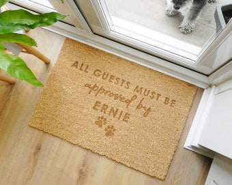 Personalised Approved By The Pet Rectangle Indoor Doormat | A great gift for dog lovers