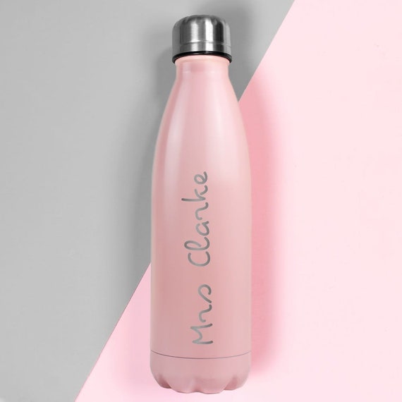 Custom Name Metal Water Bottle 500ml - Matte Finish, Reusable Drink Flask For Kids & Adults (Baby Blue, Black, White, Khaki Green, Grey)