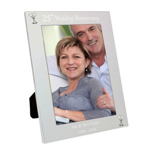 Personalised Silver 5x7 25th Wedding Anniversary Photo Frame | Perfect Anniversary Gift