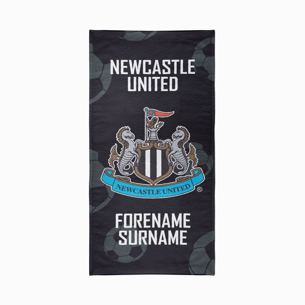 Personalised Newcastle United Fc Crest Beach Towel 80cm X Etsy