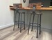 Industrial Bar Stools Backrest Set Of 2 Rustic Chairs Steel Frame Metal Dining Seat High Breakfast Vintage Chairs Kitchen Stools Retro Cafe 