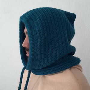 Crochet Wool Balaclava, Knitted Ski Mask Balaclava, Soft and Warm Face Mask, Full Face Cover, Chunky Wool Hood, Winter Mask For Both Genders