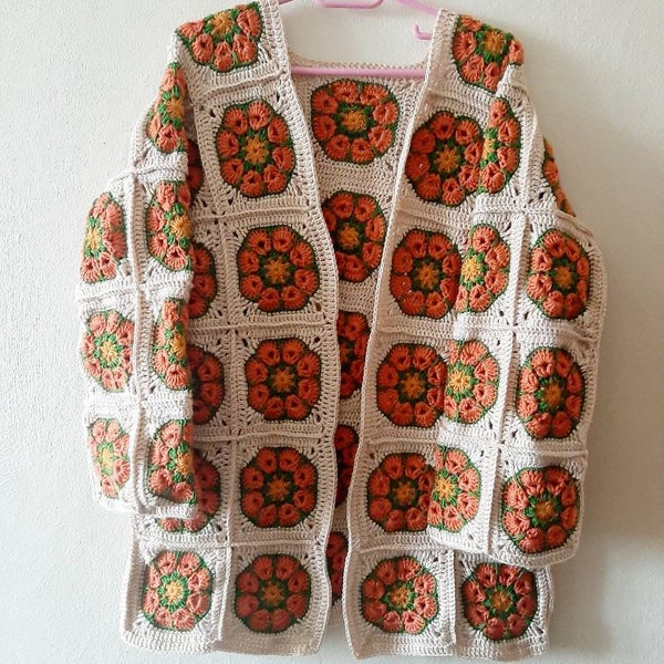 Long Granny Square Cardigan Pattern Etsy