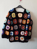 Crochet Granny Square Cardigan: Cotton Oversized Jacket for Spring and Summer