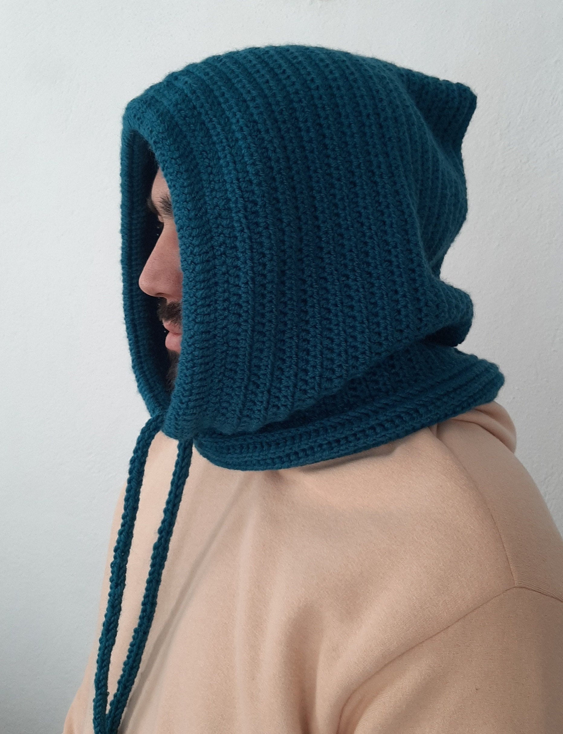 Crochet Wool Balaclava, Knitted Ski Mask Balaclava, Soft and Warm Face Mask, Full Face Cover, Chunky Wool Hood, Winter Mask For Both Genders