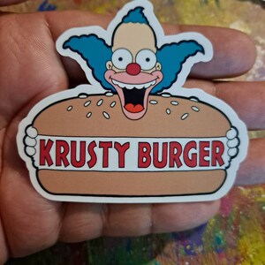 Pegatina de hamburguesa de Los Simpsons Krusty