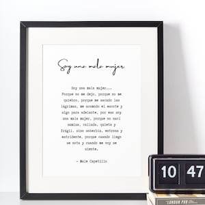 Soy una mala mujer porque no me dejo, Mujeres, Latina Quotes, Latina Wall Art, Wall Décor, Spanish Quotes, Home Décor, Latina, Digital Print