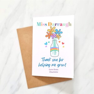 Insegnante personalizzato Grazie Card-Apprezzamento scuola -Pre-School_End dell'anno Insegnante-Asilo nido Biglietto di auguri-Assistente didattico