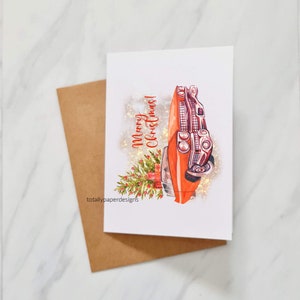 Christmas Card | Merry Christmas Card | Religious Christmas Card| Leopard Skin Christmas truck and Tree Christmas Card