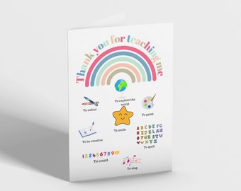 Teacher Thank You Card | Boho Rainbow Teacher Thank You Card