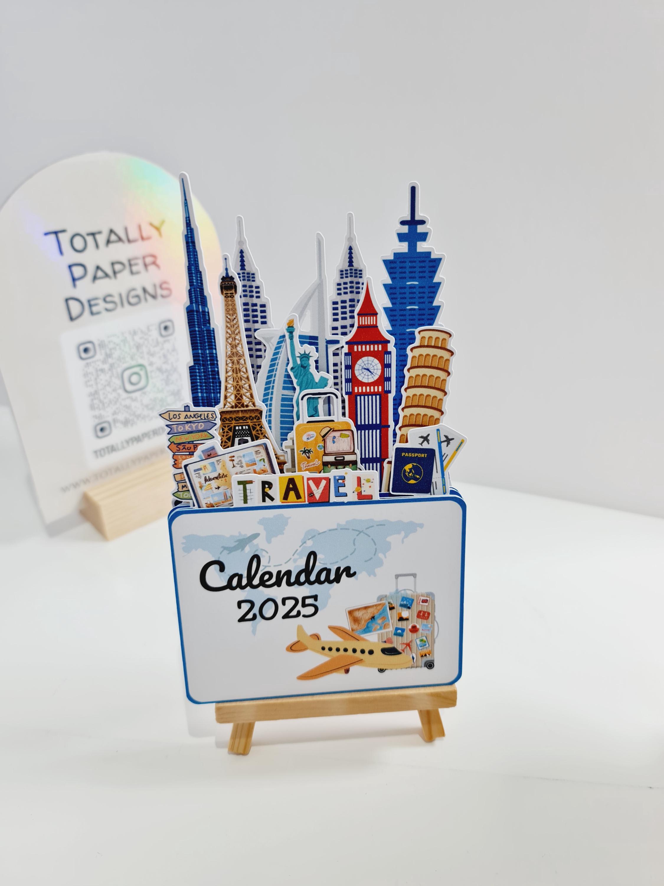 Travel World Tour Calendar Adventure Desk Calendar Luggage Mini