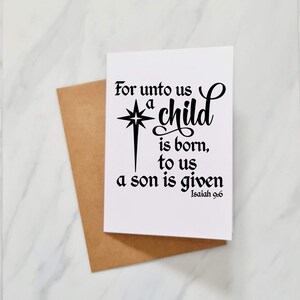 Cartolina di Natale / Buona Cartolina di Natale / Cartolina di Natale religiosa / Per noi nasce una cartolina di Natale per un bambino