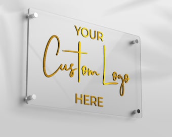 Custom Frosted Acrylic Logo Sign - Office Door Sign
