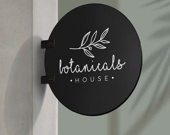Custom Round Blade Sign: Double Sided Storefront Sign