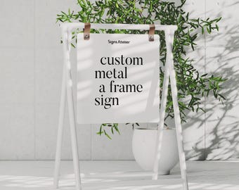 A Frame Sidewalk Sign | Custom Metal Sidewalk Signage | Outdoor Signs for Business | Double Sided UV Printing | SignsAtelier