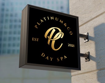 Light Box Store front Sign, Company Sign, Business Sign, Double Sided Projecting Light Box, LED Light Box Sign Board, Submit your own design