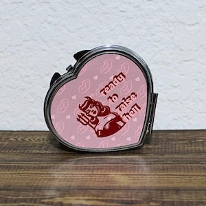 Compact mirror, Heart shaped , Raise Hell , double sided