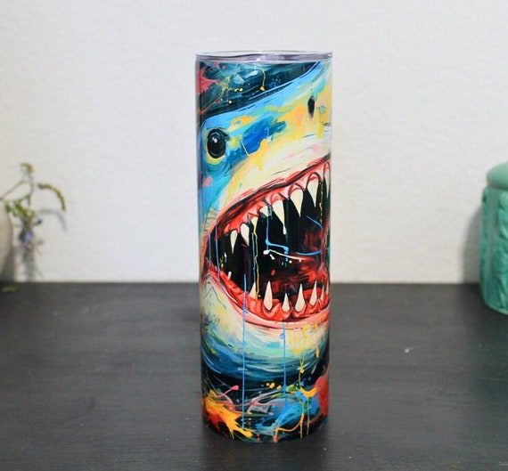 Shark 20 oz Skinny Tumbler: Stainless Steel Travel Mug